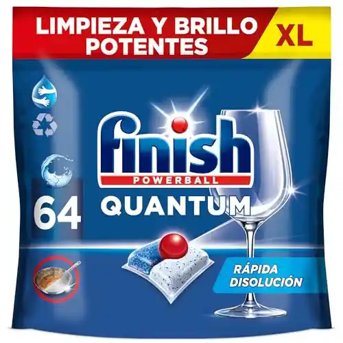 Pack 64x Pastillas Finish Powerball Quantum para Lavavajillas