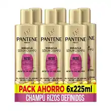 Pack 6x 225ml Pantene Pro-V Champú Miracle Serum Rizos Definidos