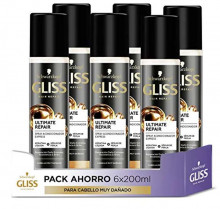 Pack 6x Acondicionador Gliss Bifásico Sin Aclarado para pelo muy dañado