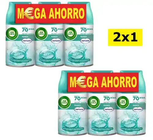 Pack 6x Air Wick Freshmatic - Recambios de Ambientador Spray Automático, Aroma a Nenuco