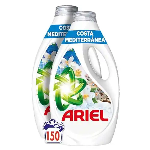 Pack 6x botellas de detergente líquido lavadora Ariel Sea Breeze & Jasmine