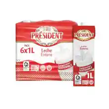 Pack 6x Briks de 1L Leche entera Président