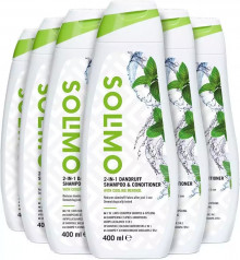 Pack 6x Champú y acondicionador anticaspa 2 en 1 Solimo 400ml