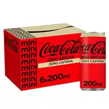 Pack 6x Coca-Cola Zero Azúcar y Cafeína 200ml