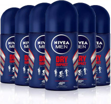 Pack 6x Desodorante Nivea Men Dry Impact Roll-on (6 x 50 ml)