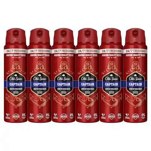 Pack 6x Desodorante Old Spice Captain Spray 150ml
