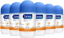 Pack 6x Desodorante Roll-On Sanex Sensitive