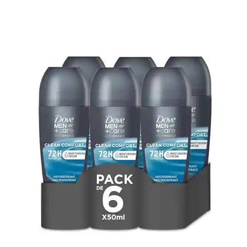 Pack 6x Desodorantes Dove Men+Care Advanced Roll-On Hombre
