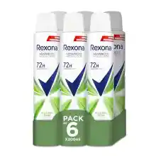 Pack 6x desodorantes Rexona ALOE VERA 72h 200 ml