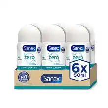 Pack 6x desodorantes Sanex Zero% Extra Control Roll-On 50ml