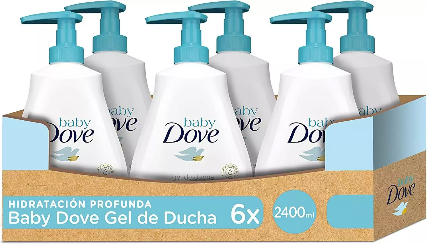 Pack 6x Geles de baño Baby Dove Hidratación Profunda 400ml