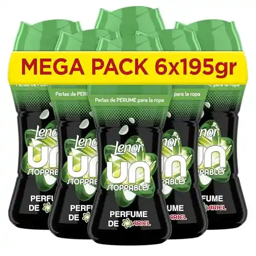 Pack 6x Lenor Unstoppables Perlas Perfume Ropa 195g