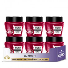 Pack 6x Mascarillas Gliss Ultimate Color para pelo teñido o con mechas