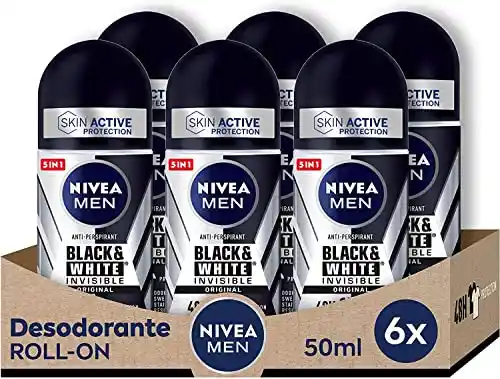 Pack 6x Nivea Men Black & White Invisible Original Roll-on