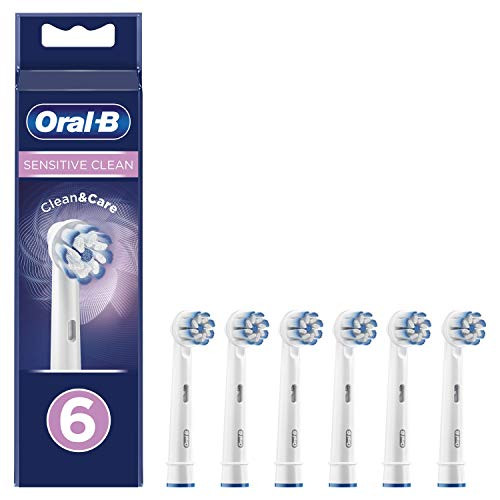 Pack 6x recambios cepillo dientes Oral-B Sensitive Clean con tecnología Clean & Care