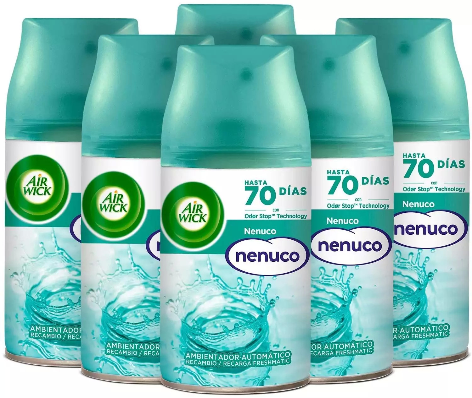 Pack 6x recambios de ambientador Air Wick Freshmatic Nenuco