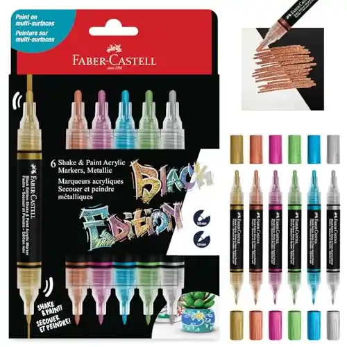 Pack 6x Rotuladores Acrílicos Metálicos Faber-Castell