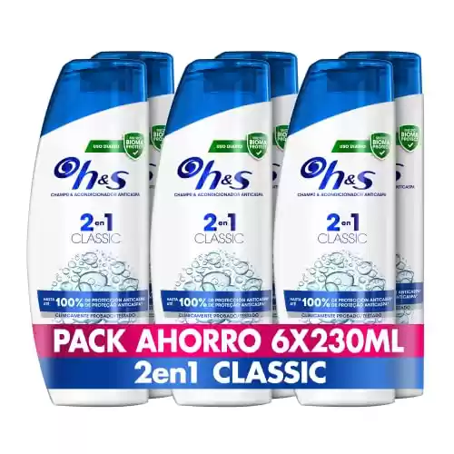 Pack 6x230 ml H&S Champú y Acondicionador Anticaspa 2en1
