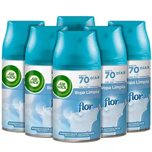 Pack 6x250ml Recambios Air Wick Freshmatic Flor Ropa Limpia