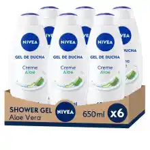 Pack 6x650ml Gel de ducha NIVEA Aloe Vera
