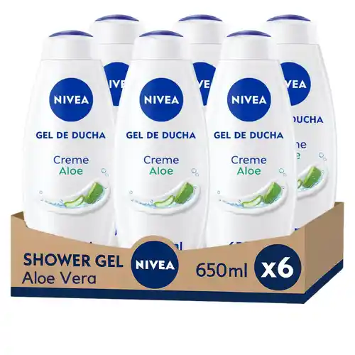Pack 6x650ml Gel de ducha NIVEA Aloe Vera