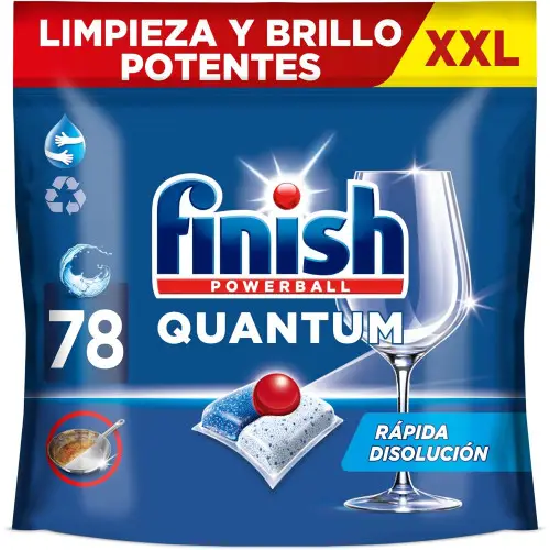 Pack 78 pastillas Finish Powerball Quantum para lavavajillas