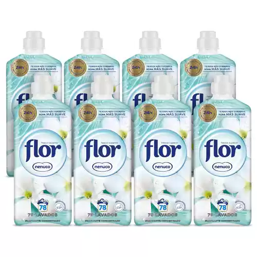 Pack 8 botellas de 78 lavados Flor Nenuco Suavizante Concentrado para la ropa 624 lavados