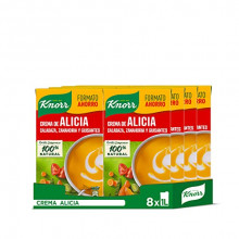 Pack 8 bricks de 1L Knorr Crema Alicia Calabaza, Zanahoria y Guisantes