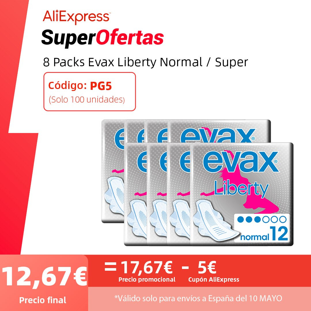 Pack 8 paquetes Compresas Evax Liberty