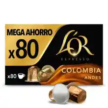 Pack 80 Cápsulas de café L'OR Espresso Colombia Andes (para Nespresso)