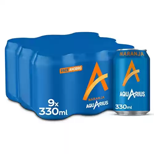 Pack 18 latas 330 ml Aquarius Naranja (-50% en 2ª unidad)