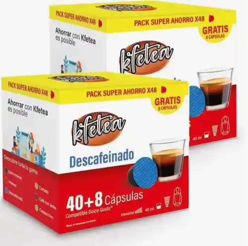 Pack 96 cápsulas Descafeinado compatible con Dolce Gusto (0,10€/cápsula)