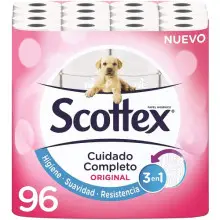 Pack 96 rollos Scottex Original Papel higiénico - a 0,16€ el rollo