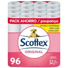 Pack 96 rollos Scottex Original Papel higiénico de 2 capas (a 0.19€ por rollo)