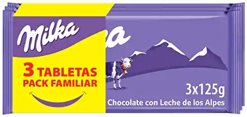 Pack 9x Milka Tableta de Chocolate con Leche de los Alpes 125g (PROMO 3x2)