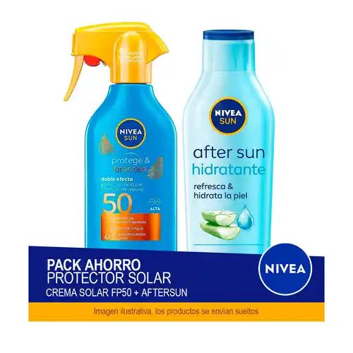 Pack ahorro protector solar NIVEA SUN - Contiene crema solar FP50 y aftersun