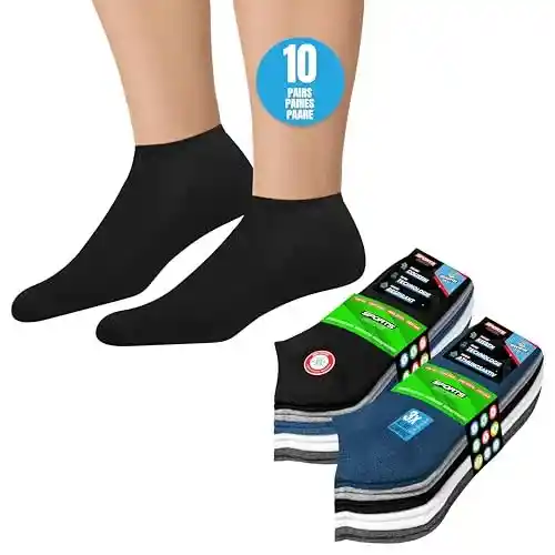 Pack de 10 pares de calcetines tobilleros Soxco unisex