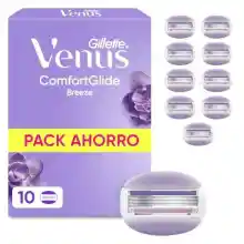 Pack de 10 recambios Gillette Venus Comfortglide Breeze con 3 hojas