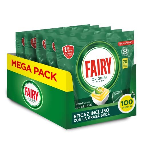 Pack de 100 cápsulas Pastillas Lavavajillas Fairy Original All in One