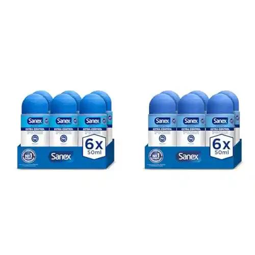 Pack de 12 Desodorantes Sanex Dermo Extra Control Roll-On