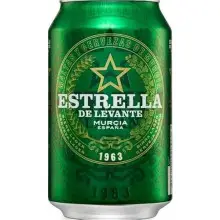 Pack de 12 latas de cerveza Estrella de Levante Espuma Persistente (33 cl)