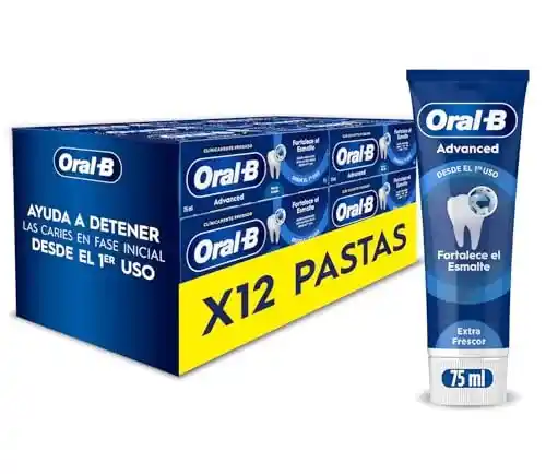 Pack de 12 pastas de dientes Oral-B Advanced Fortalece Esmalte (12x75 ml)