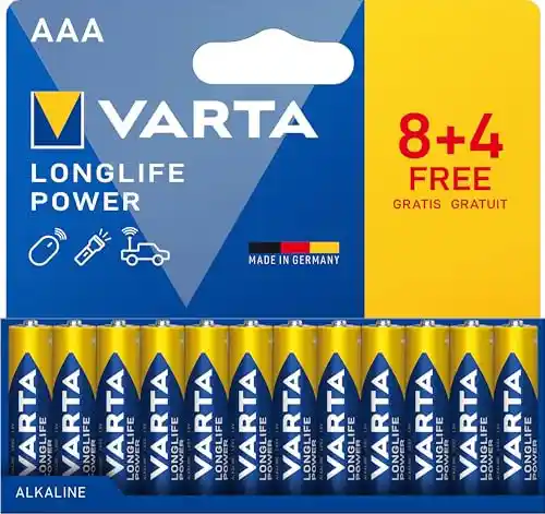 Pack de 12 pilas AAA VARTA Longlife Power alcalinas (8+4) 1,5 V