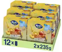 Pack de 12 x 235g Hero Baby - Tarrito de Frutas Variadas, para Bebés a Partir de los 4 Meses