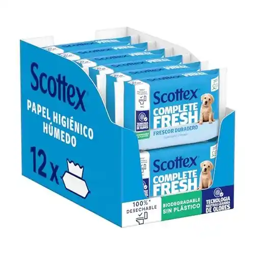 Pack de 12x Scottex Papel Higiénico Húmedo Fresh (456 toallitas)