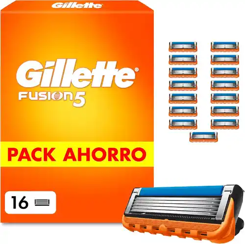 Pack de 16x Cuchillas Gillette Fusion5 de afeitar