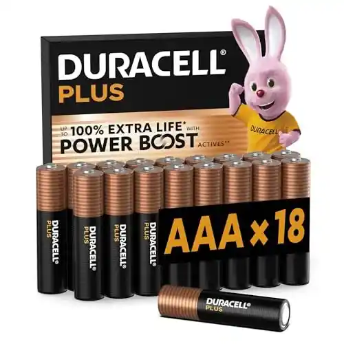 Pack de 18 pilas alcalinas Duracell Plus AAA (1.5V)