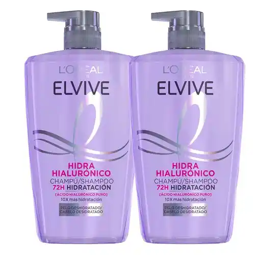 Pack de 2 champús L'Oréal Paris Elvive Hidra Hialurónico (1L)