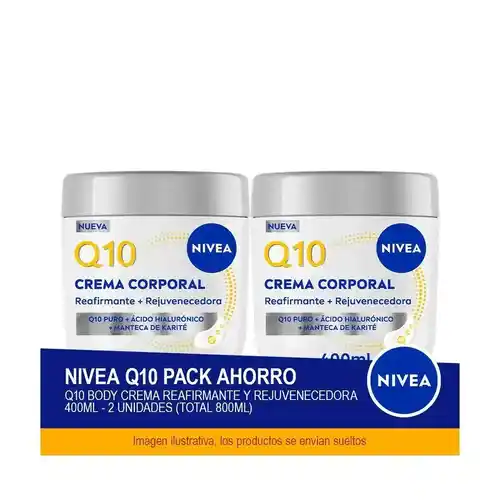 Pack de 2 cremas corporales NIVEA Q10 Reafirmante y Rejuvenecedora (800ml)