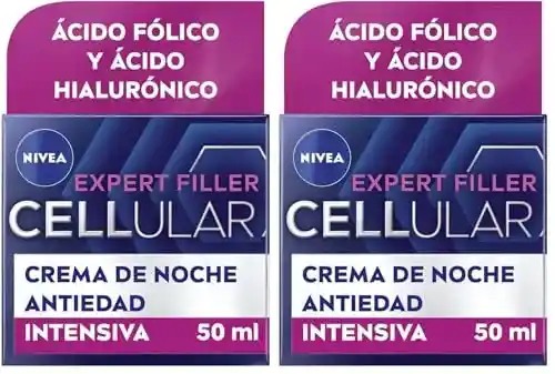 Pack de 2 cremas de noche Nivea Cellular Expert Filler (50 ml) con ácido hialurónico